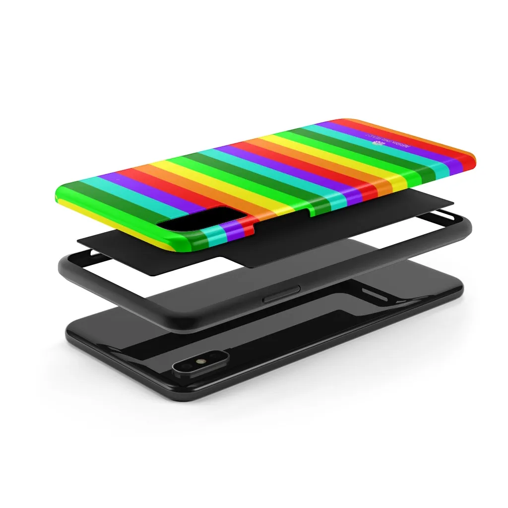 Rainbow Stripe Gay Pride iPhone Case, Colourful Case Mate Tough Samsung Galaxy Phone Cases