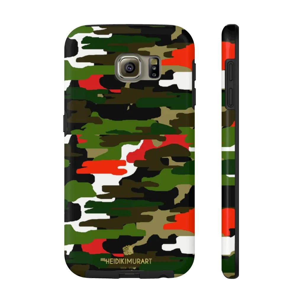 Red Green Camo iPhone Case, Classic Army Camouflage Case Mate Tough Phone Cases