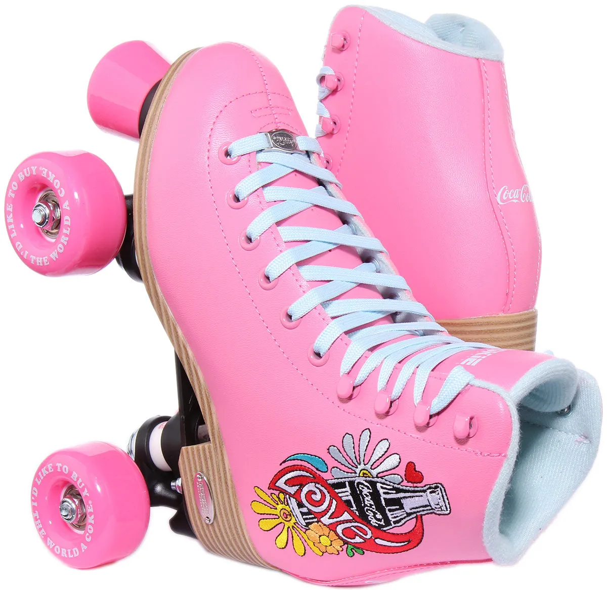 Rookie X Coca Cola Rollerskates Love Pink In Pink For Women