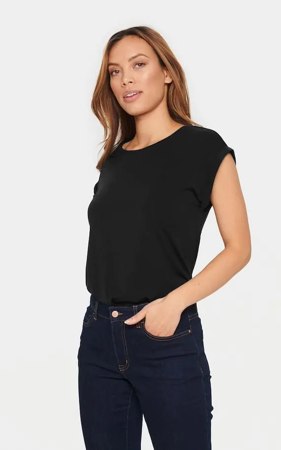 Saint Tropez - Adelia Silky Soft Cuffed Sleeve Tee