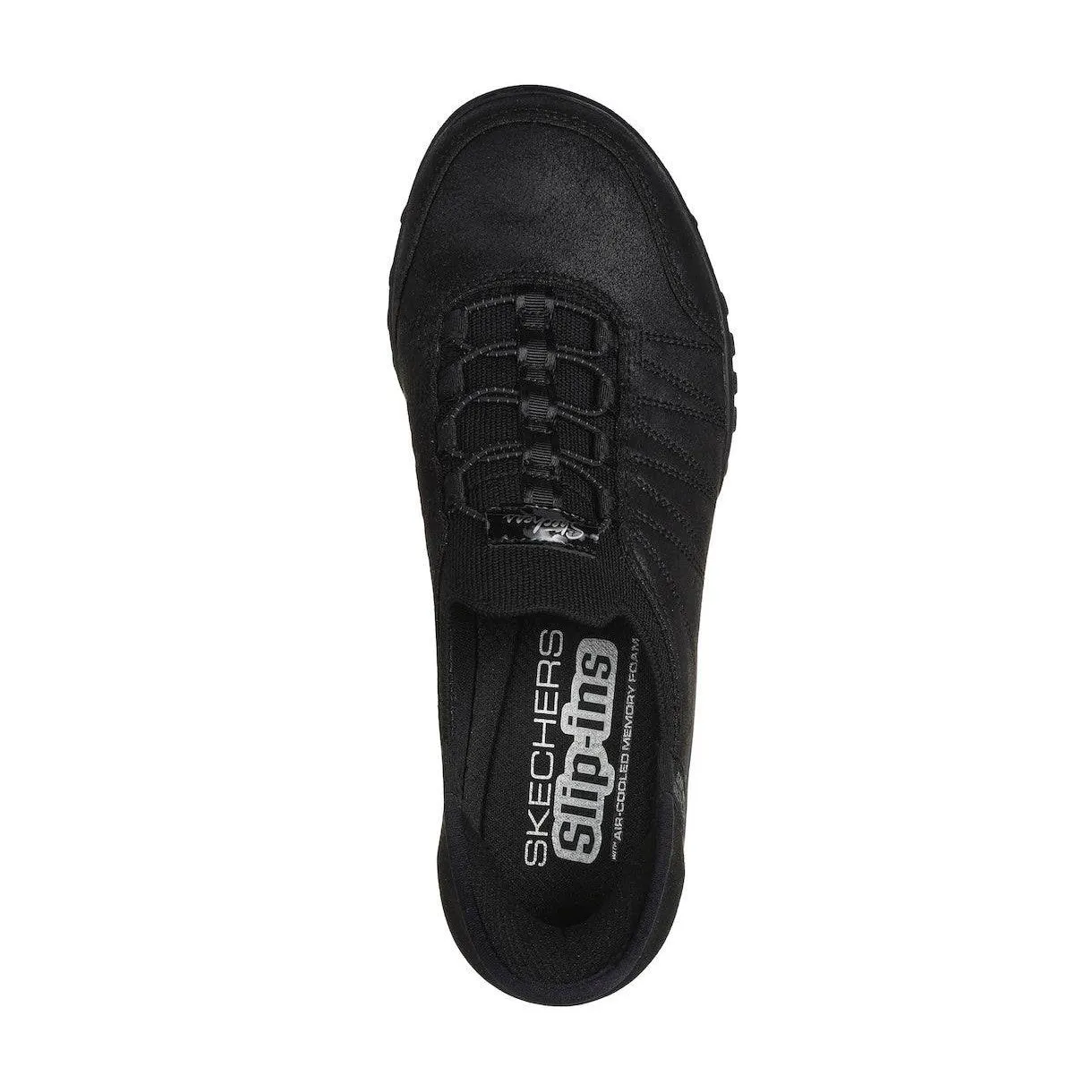 Skechers 100615 Breathe-Easy - Home Hands Free Relaxed Fit Ladies Wide Black Vegan Slip On Trainers