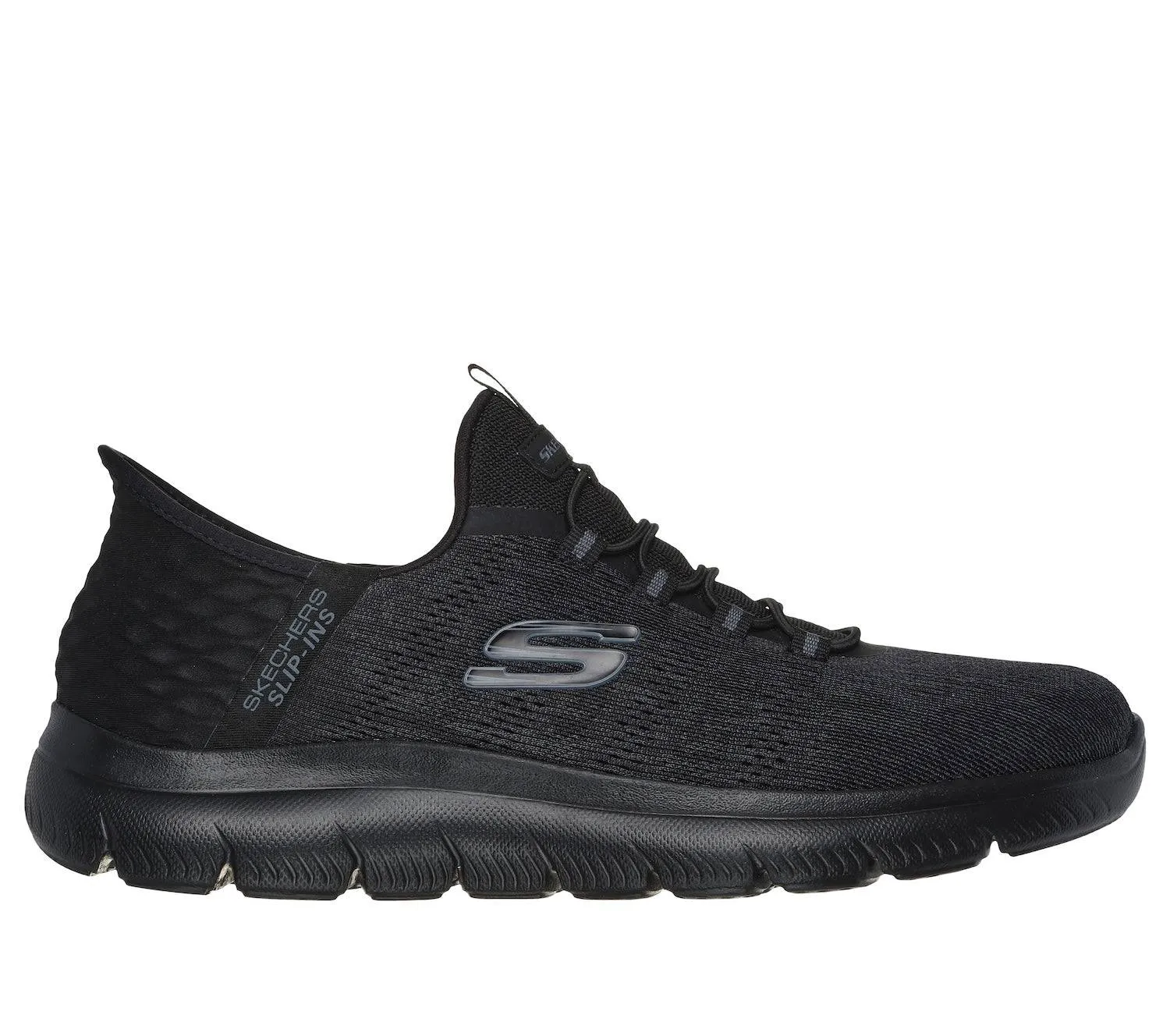 Skechers 232469 Summits - Key Pace Hands Free Mens Black Textile Vegan Slip On Trainers