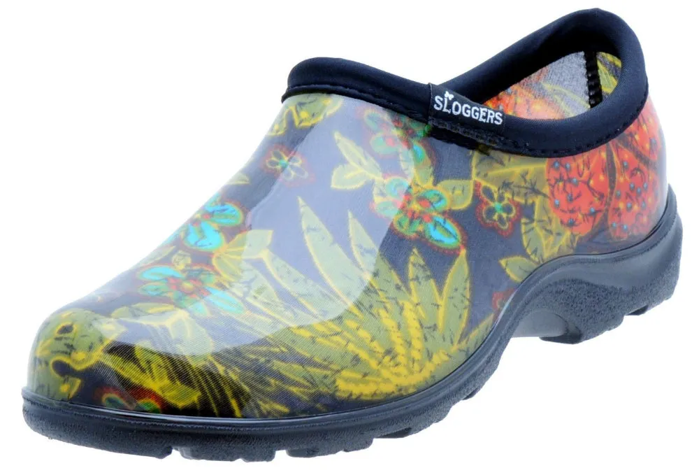 Sloggers 5102BK10 Women's Rain & Garden Shoe, Midsummer Black Print, Size 10