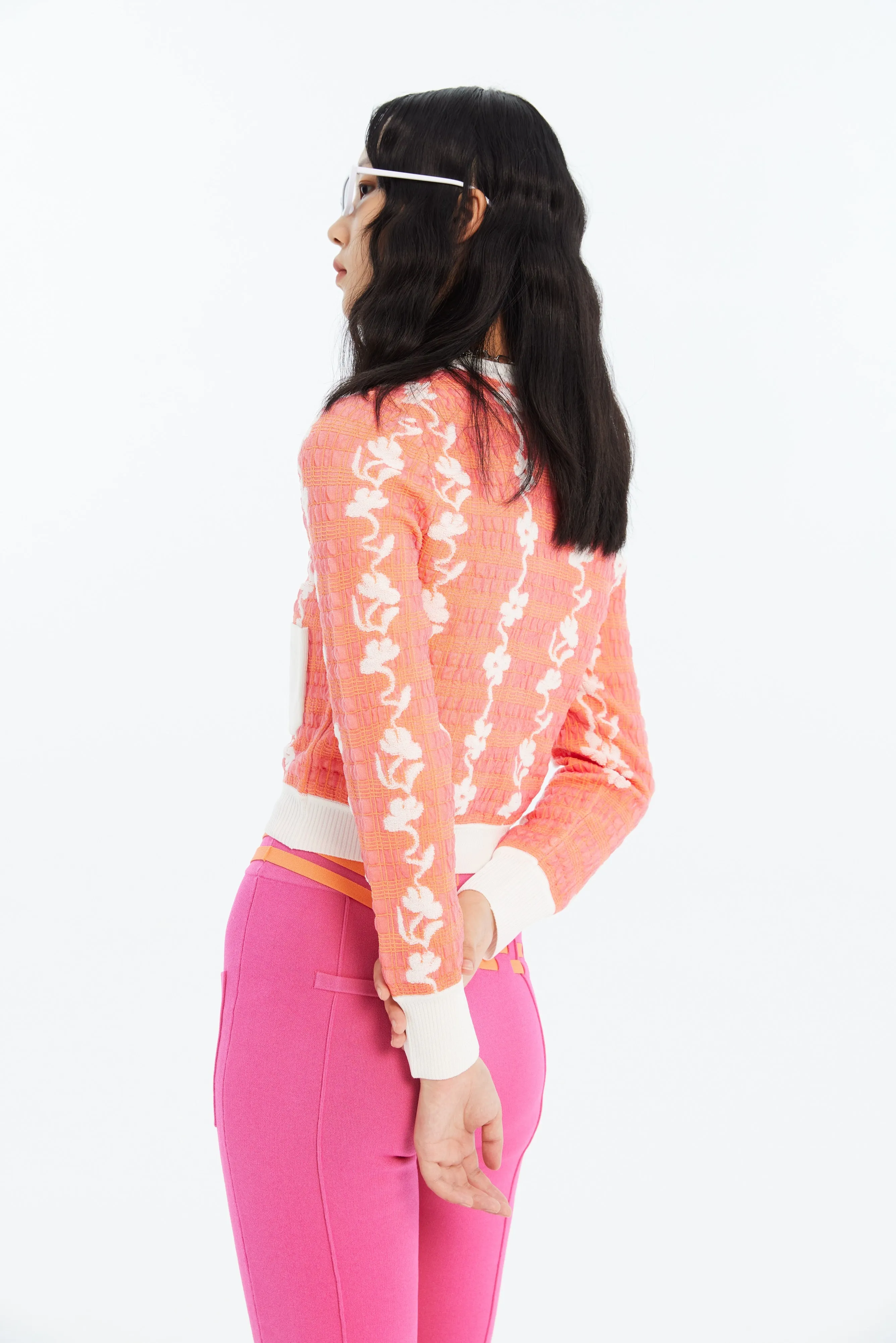 STEVIE FLORAL STITCH ECO CARDIGAN