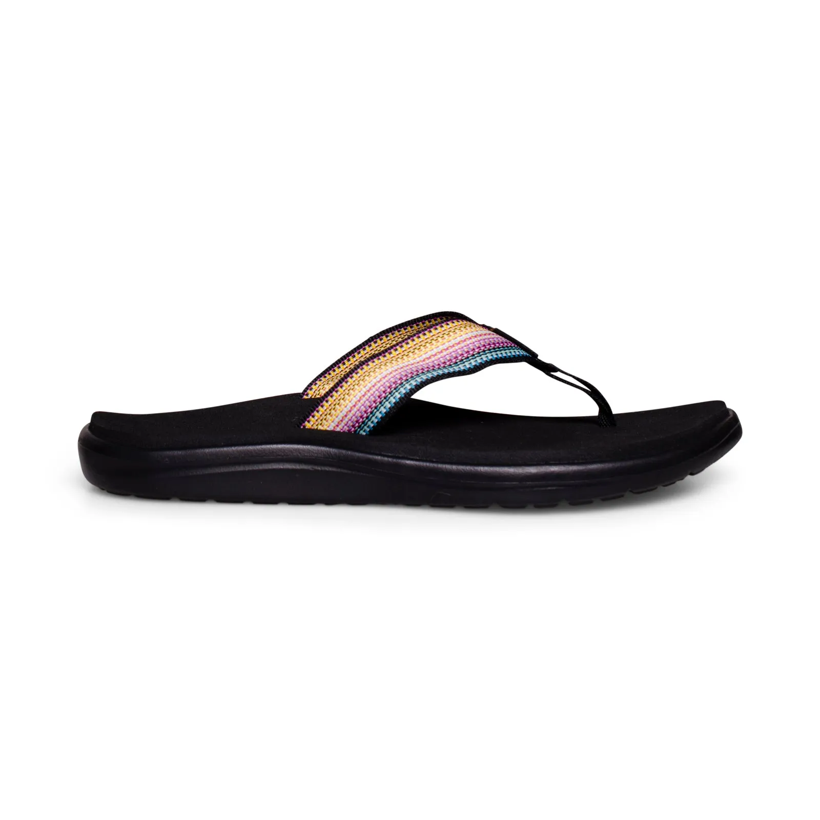 Teva Voya Flip Antiguous Black Multi Flip Flops - Women's