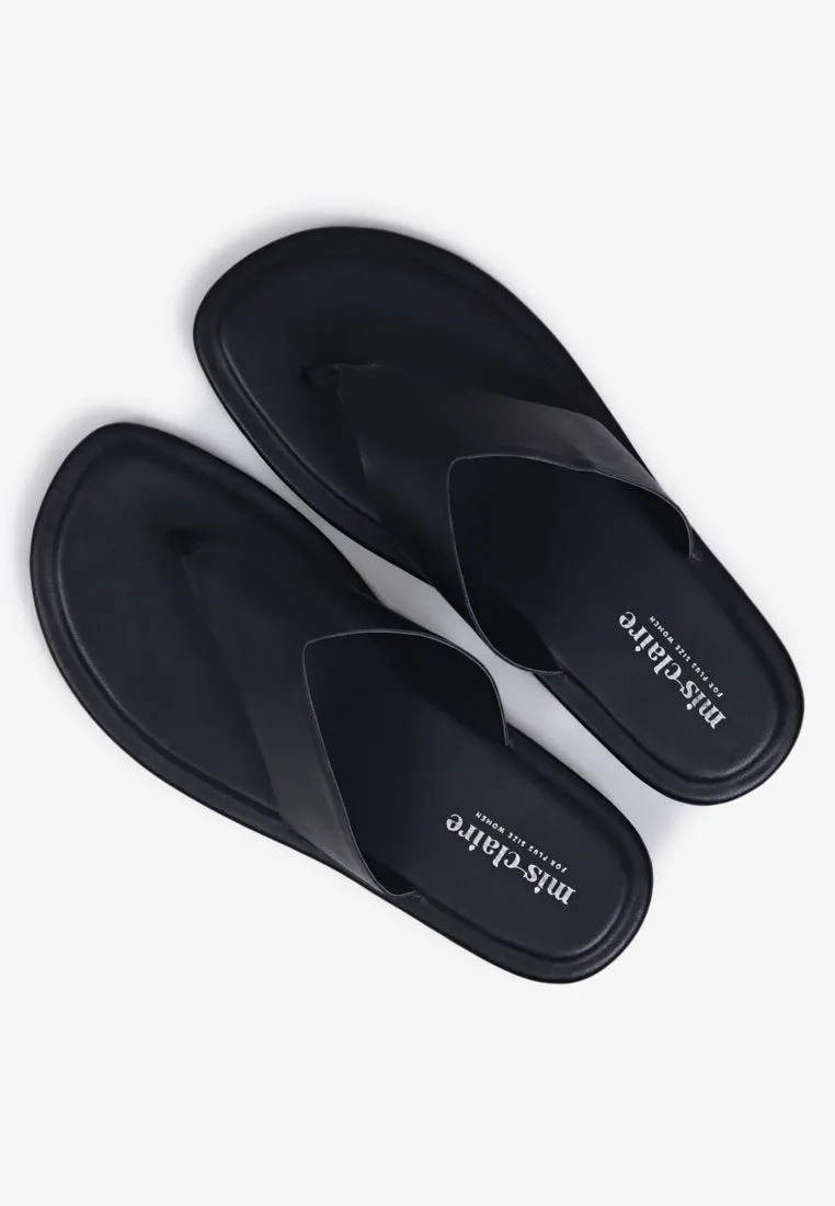 Tillie Flat Thong Sandals - Black