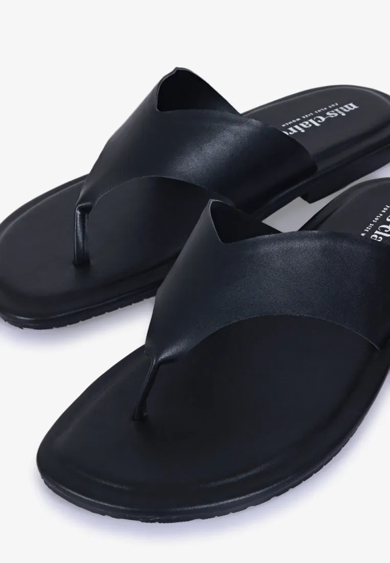 Tillie Flat Thong Sandals - Black