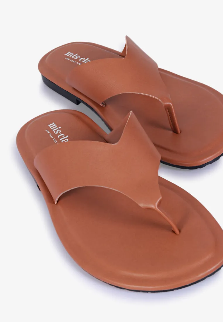 Tillie Flat Thong Sandals - Brown