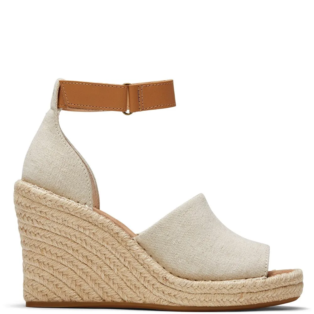 TOMS Marisol Natural Oxford/Leather Wedge