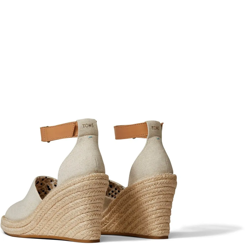 TOMS Marisol Natural Oxford/Leather Wedge