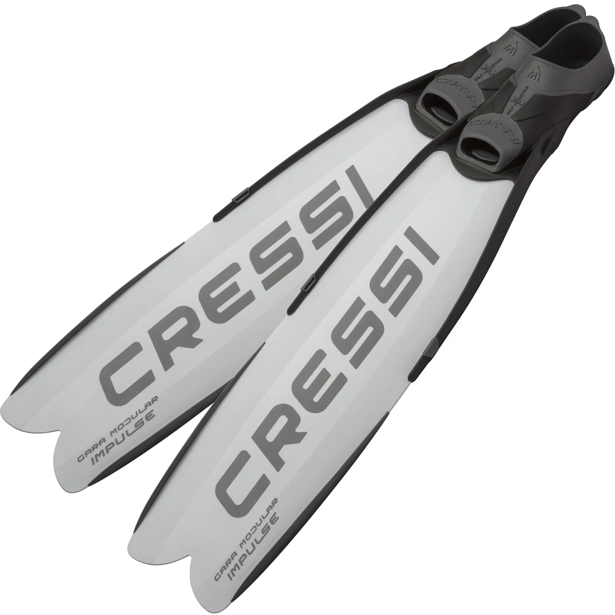 Used Cressi Gara Modular Impulse Fins for Freediving - White, Size: 38/39