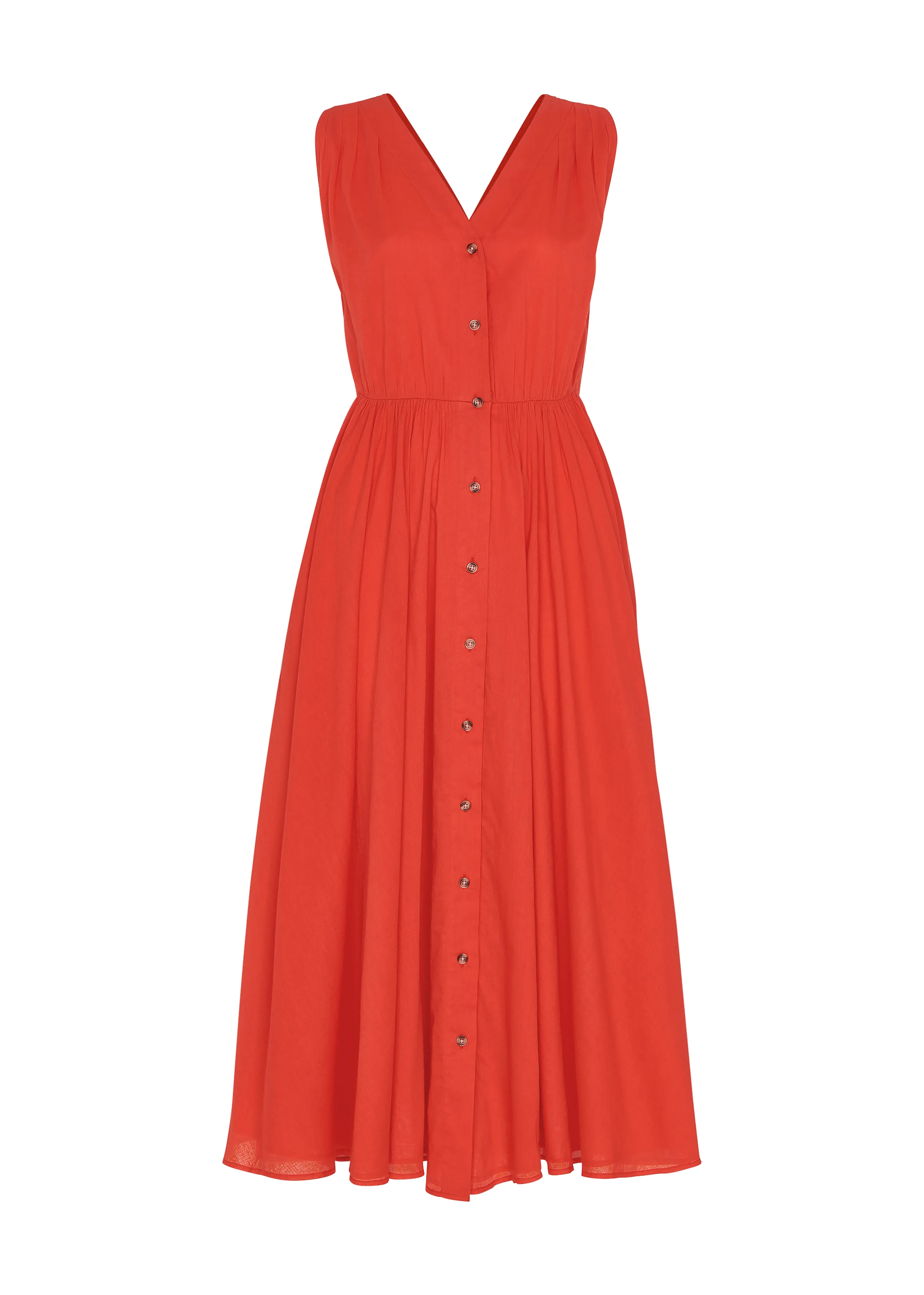 V Neck Beach Dress in Red