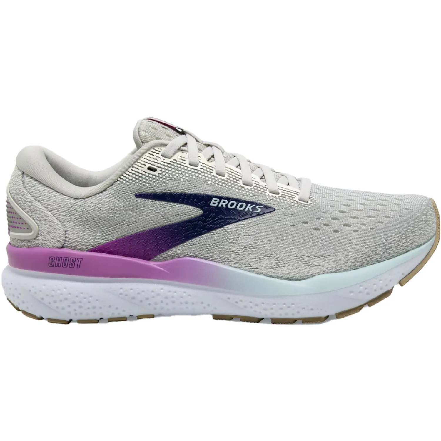 Women's Brooks Ghost 16 White/Grey/Estate Blue Mesh