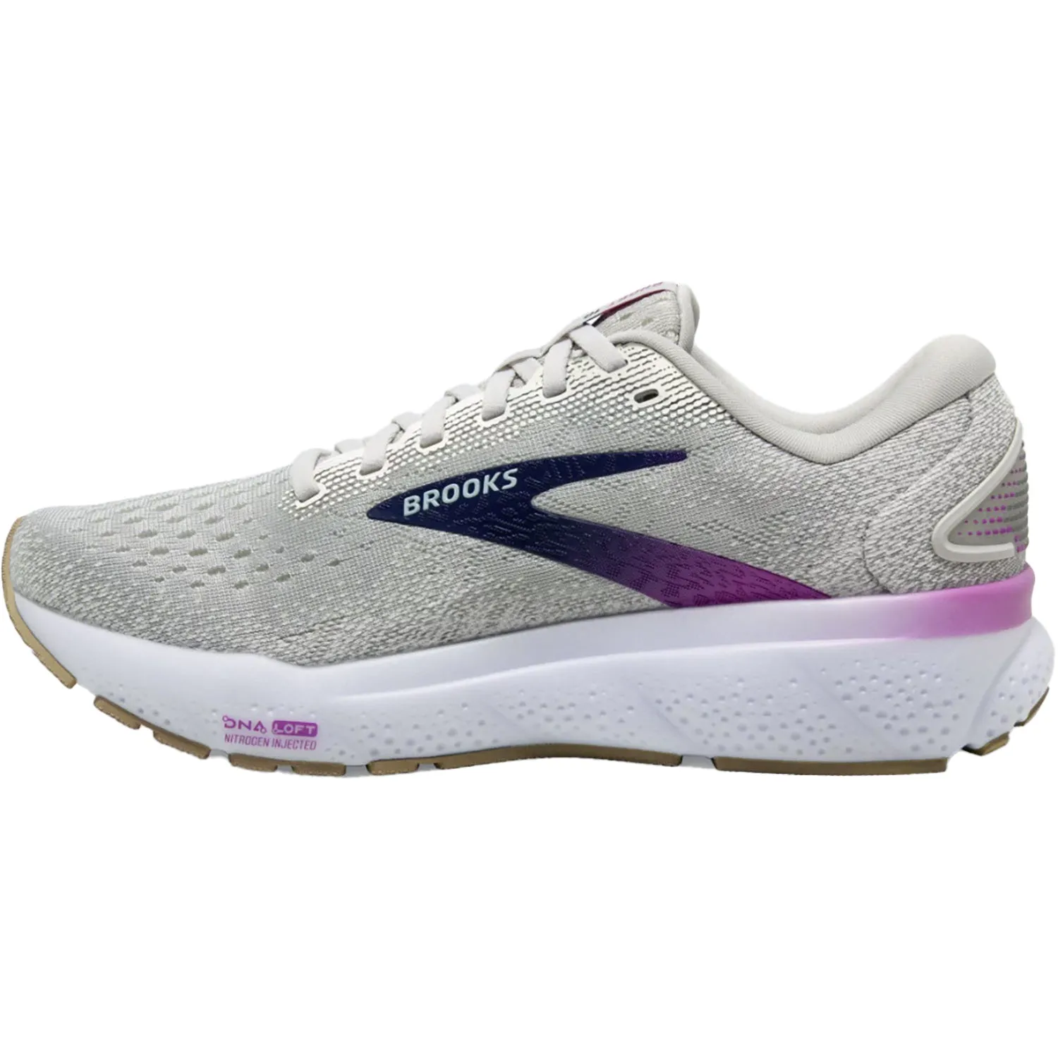 Women's Brooks Ghost 16 White/Grey/Estate Blue Mesh