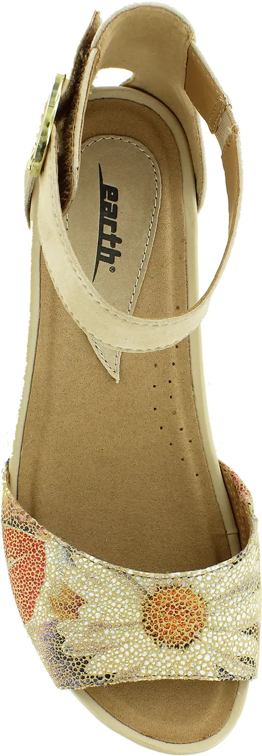 Women's Earth Hera Beige Printed Leather