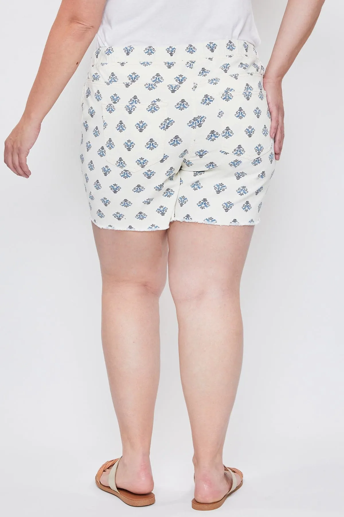 Women's Plus Size High Rise Elastic Waist Shorts