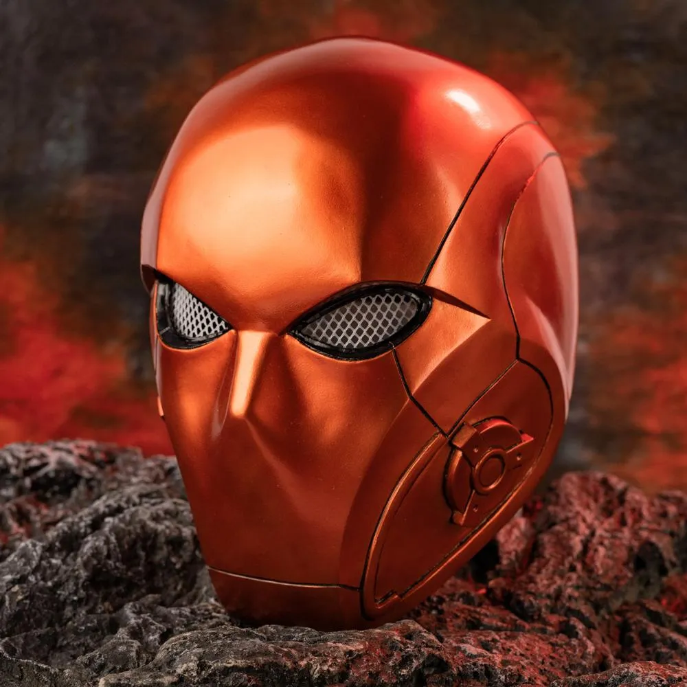 Xcoser Titans Season 3 Red Hood Helmet Resin without Lights Deluxe Edition for Halloween Cosplay Red V2